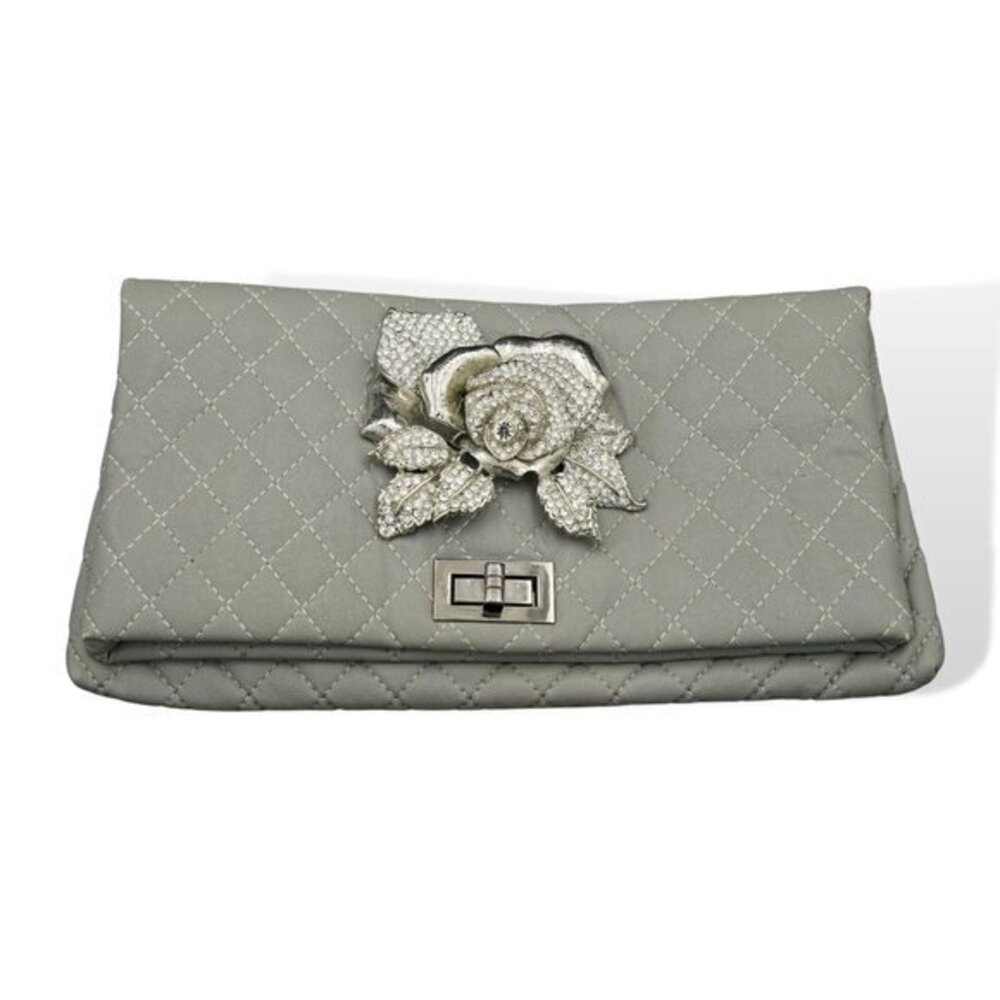 Custom Iris Lane Folding Clutch Bag in Grey